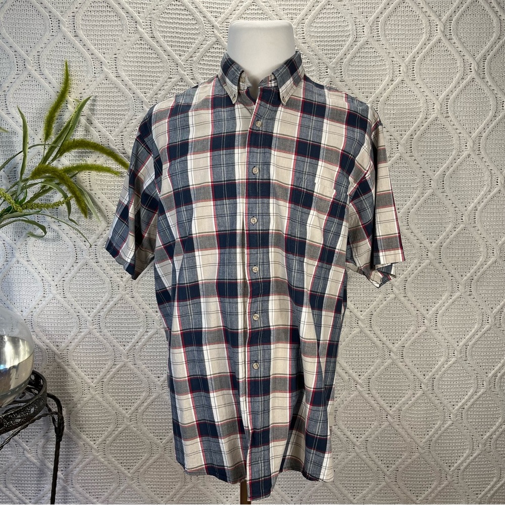 DAVID TAYLOR | Short Sleeve Plaid Button Down Shirt